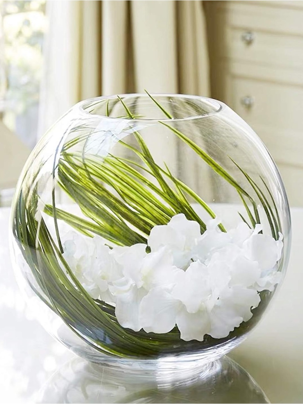 Bowl Glass Vase, Clear Bubble Planter Terrarium Fish Bowl for Wedding Event Home